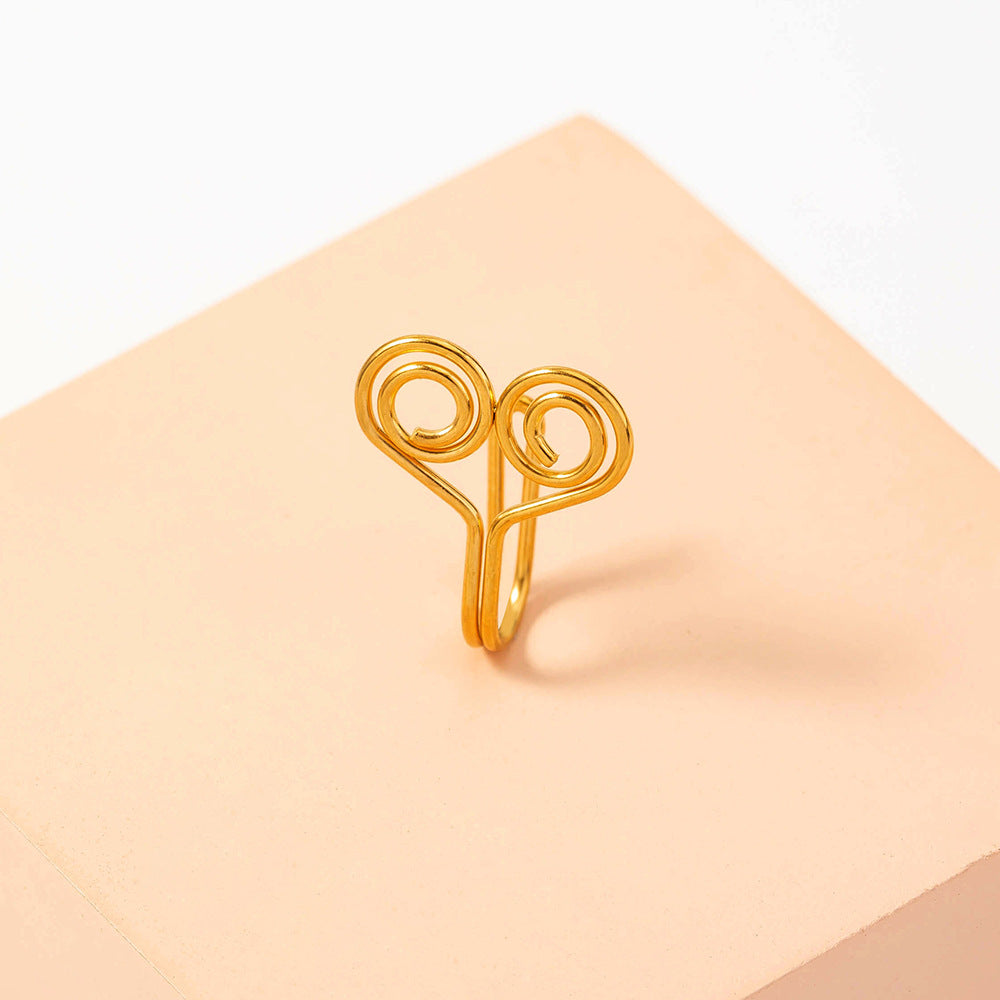 Golden Stainless Steel Nose Nails Simple Non-puncture U-shaped Nose Ring