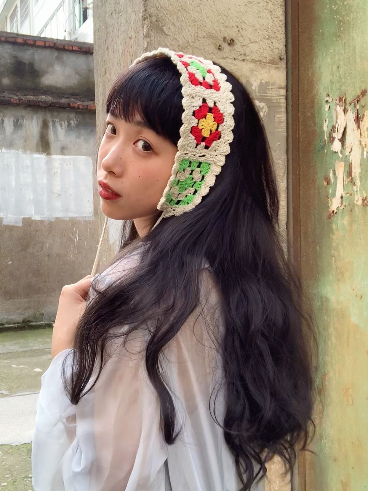 Girl's Colorful Hair Band Handmade Crochet Fashion Color Contrast Hair Accessories Cotton Braided Ear Warmer Wear Matching Headband For Women