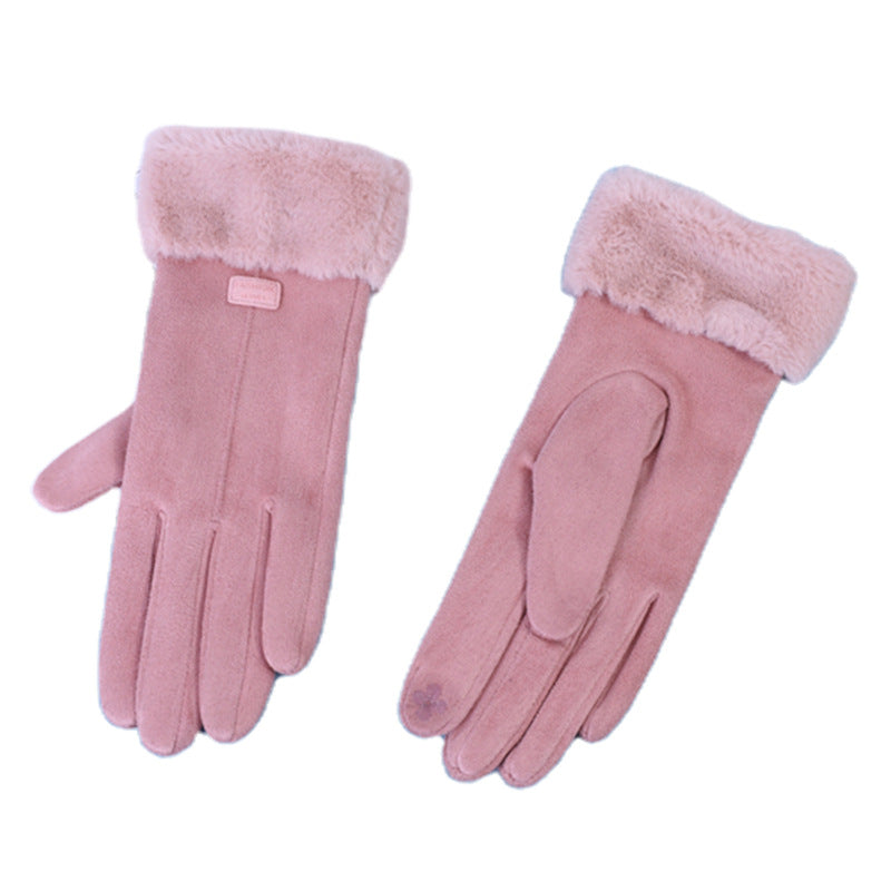 Gloves Women Warm Suede For Autumn And Winter