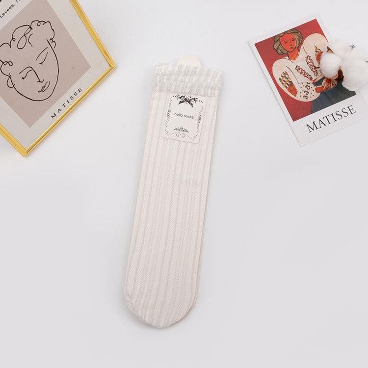 Japanese Mesh Bunching Socks Women