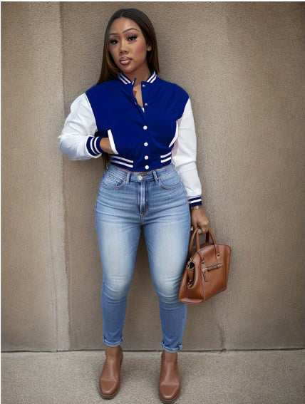 Women's Baseball Uniform Sports Coat Jacket