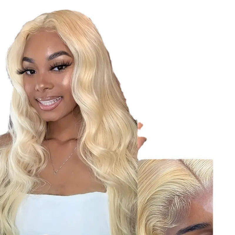 Light Gold Big Wave Lace Wig Head Cover