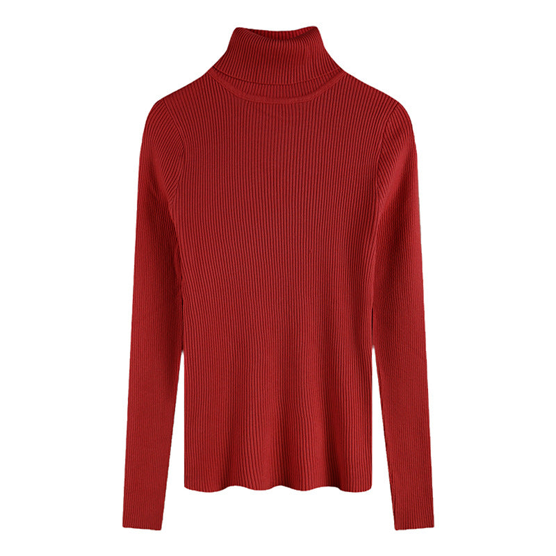 Thickening Inner Wear Skinny Versatile Long Sleeve Thermal Turtleneck Sweater For Women