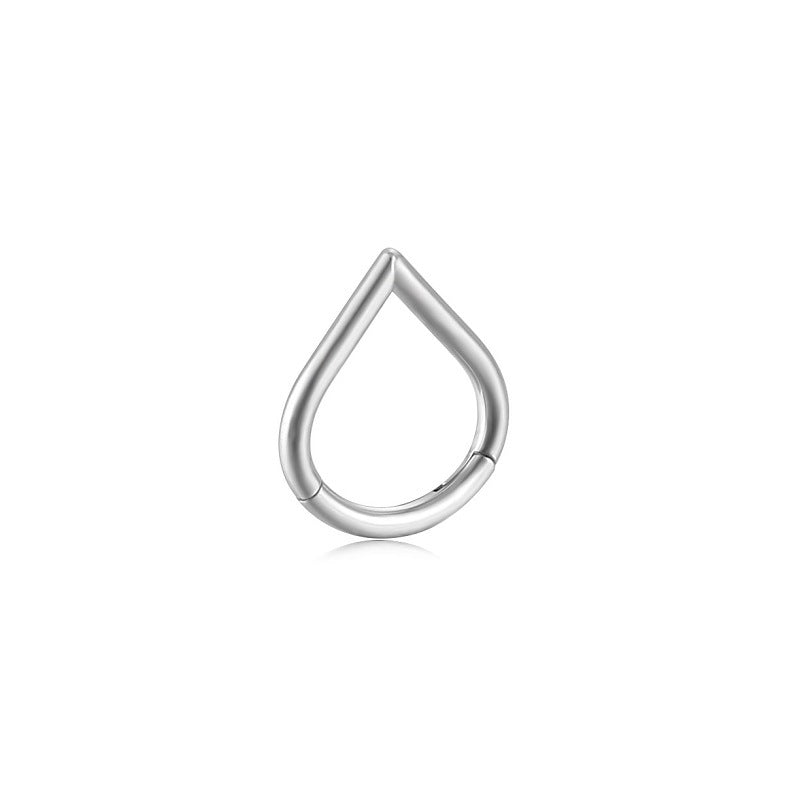 Fashion Nose Ring Titanium Steel Heart-shaped Water Drop Inlaid Stone