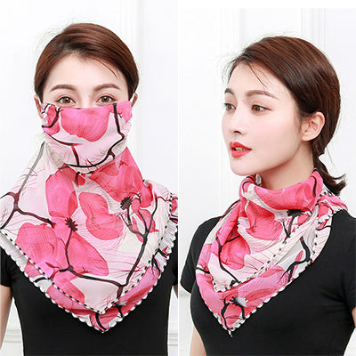 Sunscreen mask silk scarf neck scarf