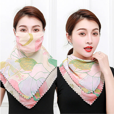 Sunscreen mask silk scarf neck scarf