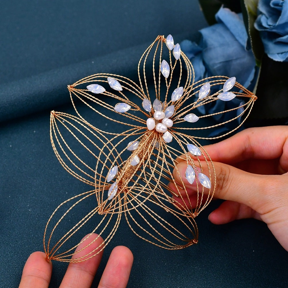 Antique Accessories Bridal Headdress Hollow Leaf Hair Comb