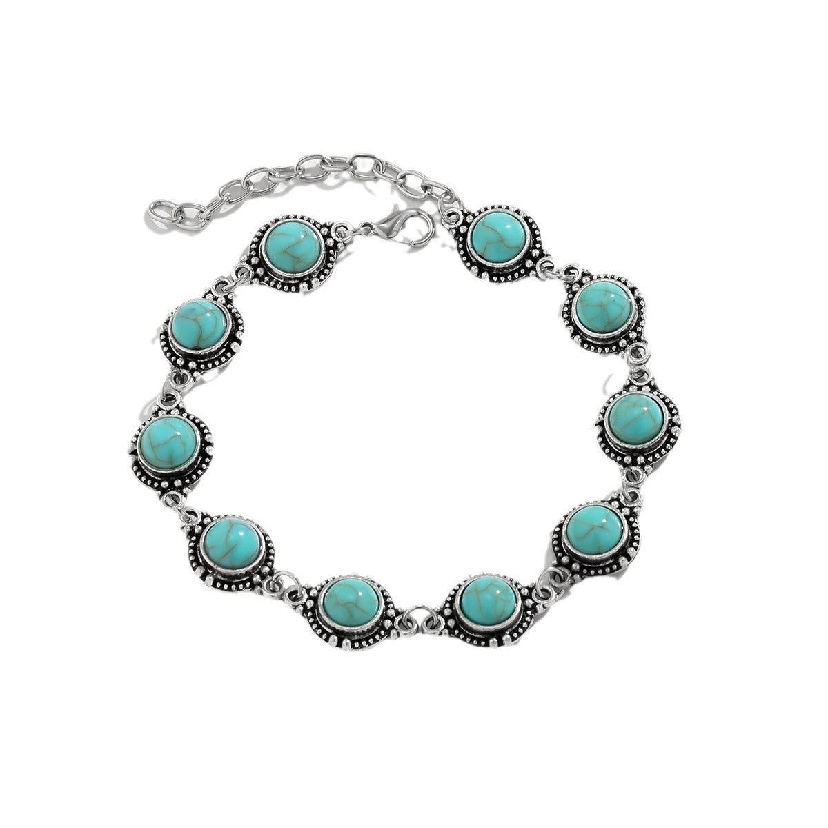 Simple All-match Retro National Style Anklets Beach Holiday Fashion Metal Alloy Turquoise Foot Ornaments