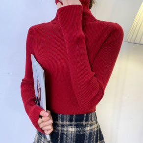 Thickening Inner Wear Skinny Versatile Long Sleeve Thermal Turtleneck Sweater For Women