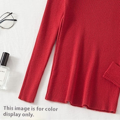 Women's Half Turtleneck Sweater Long Sleeve Pullover Bottoming Shirt