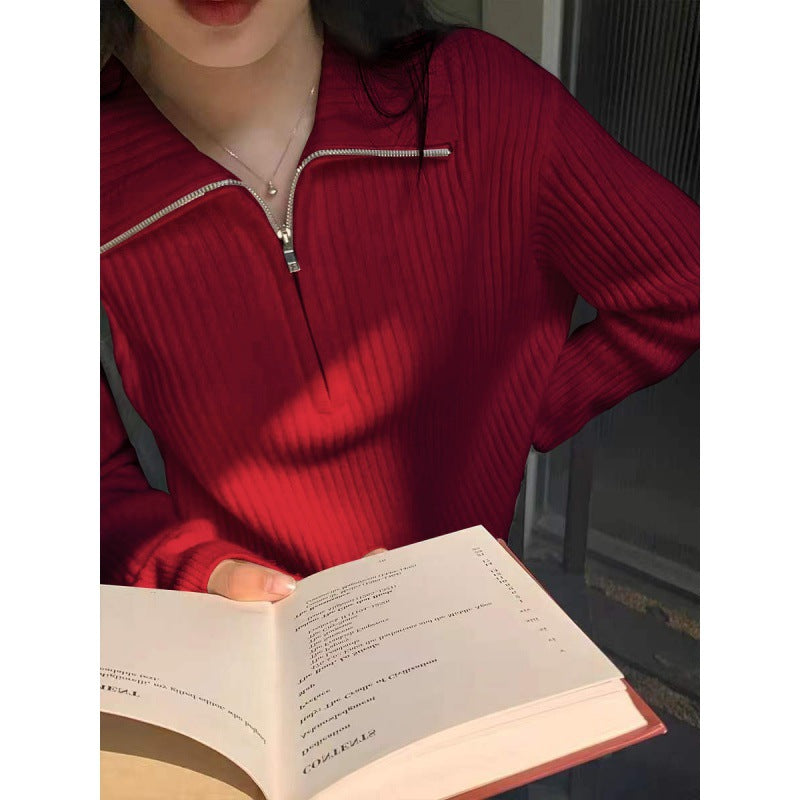 Autumn New Zipper Sweater Sweater For Women Loose Outer Wear