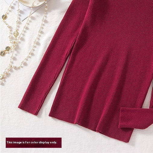 Women's Half Turtleneck Sweater Long Sleeve Pullover Bottoming Shirt