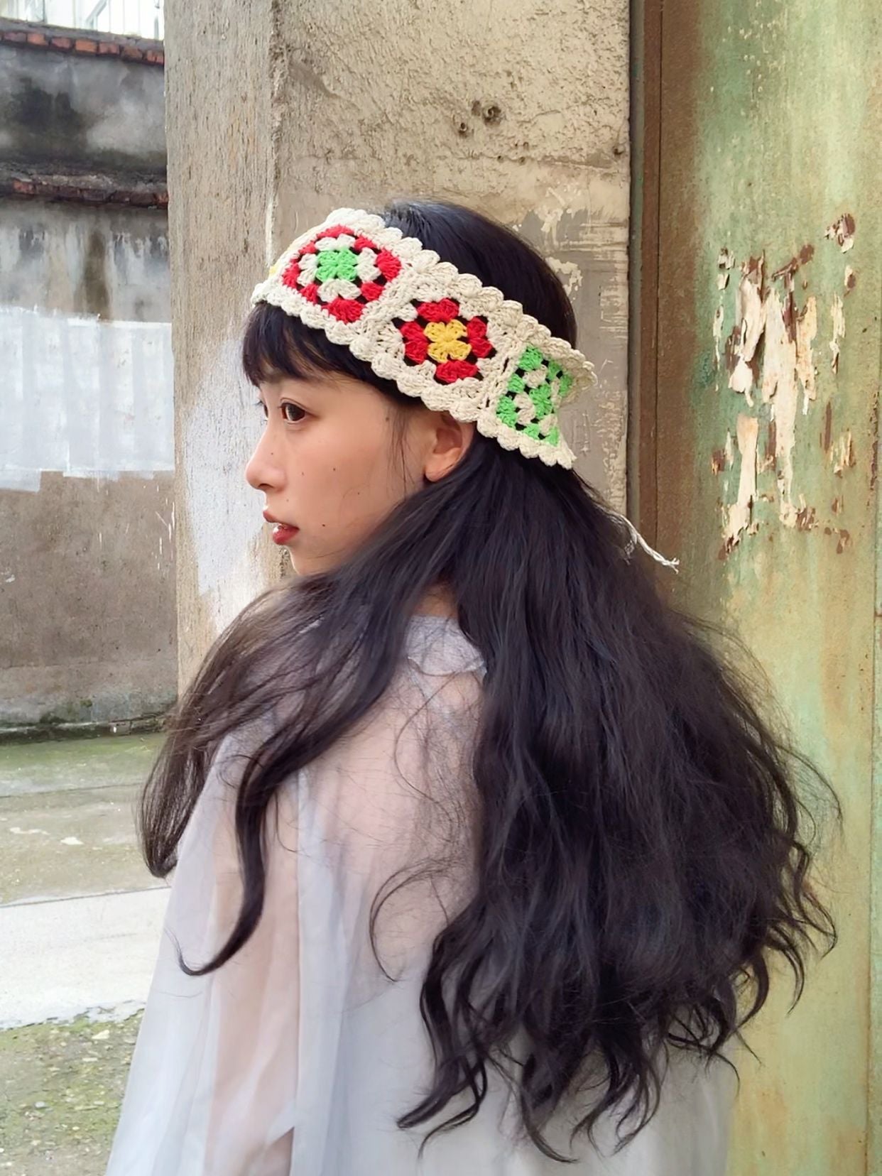 Girl's Colorful Hair Band Handmade Crochet Fashion Color Contrast Hair Accessories Cotton Braided Ear Warmer Wear Matching Headband For Women