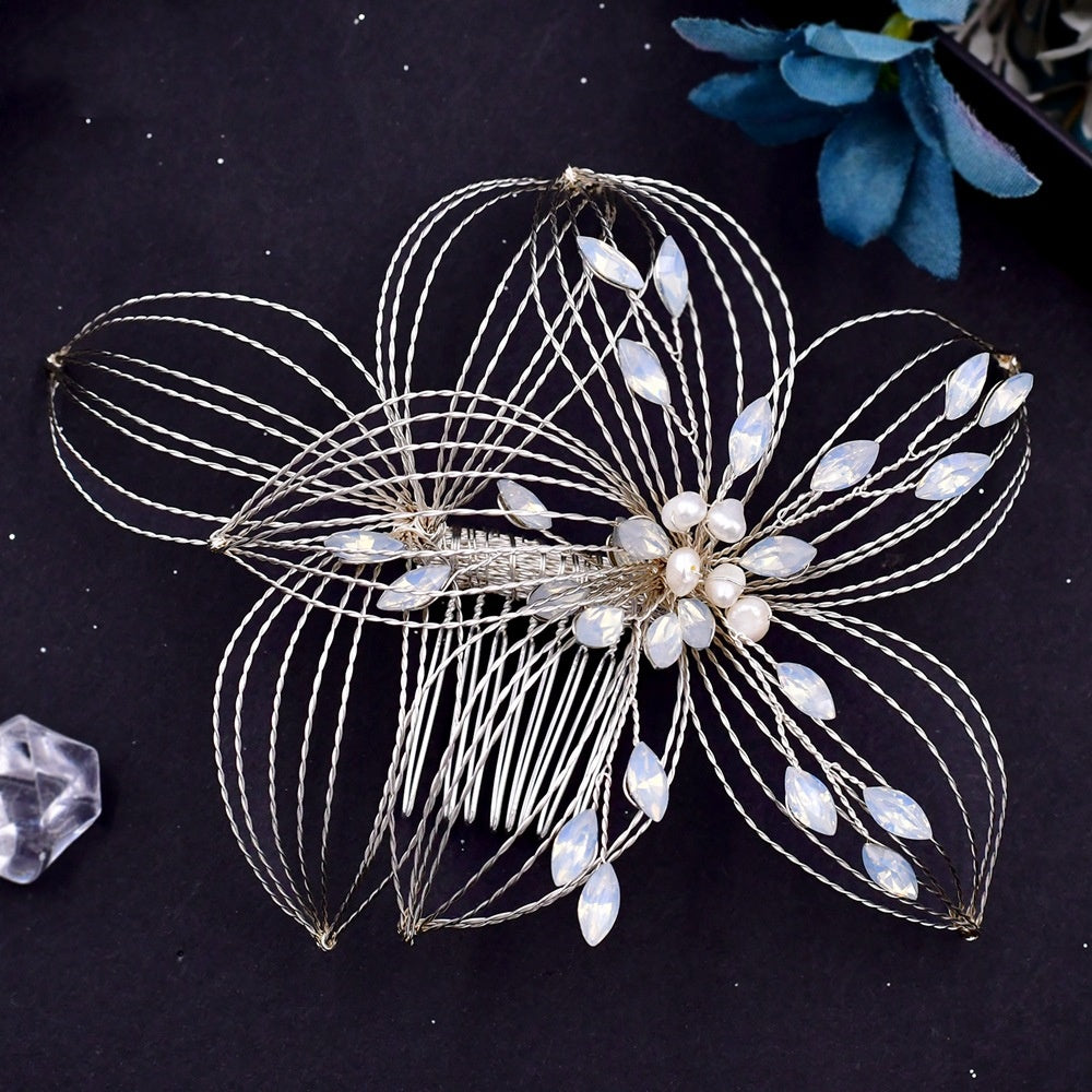 Antique Accessories Bridal Headdress Hollow Leaf Hair Comb