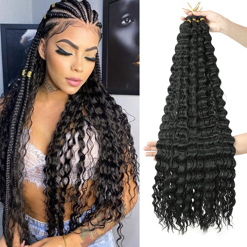 African Chemical Fiber Crochet Long Curly Wig