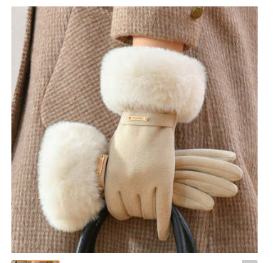 Touch Screen Warm Gloves Winter Women Fleece-lined Thickened