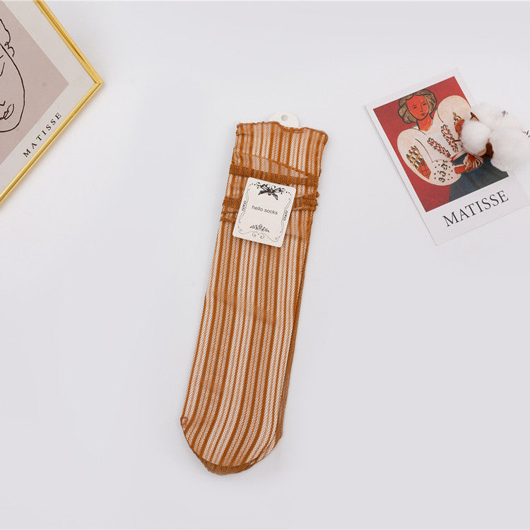 Japanese Mesh Bunching Socks Women